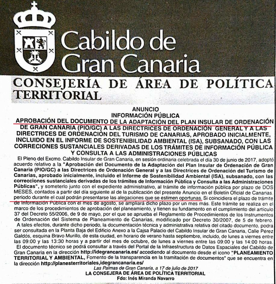 THE CABILDO threatens the free use of OUR APARTMENTS AND BUNGALOWS again.