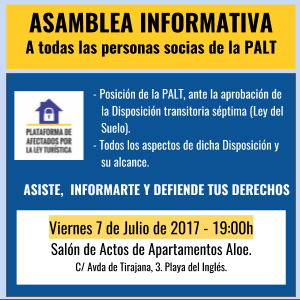 ASAMBLEA GENERAL INFORMATIVA DE SOCIOS-AS DE LA PALT.